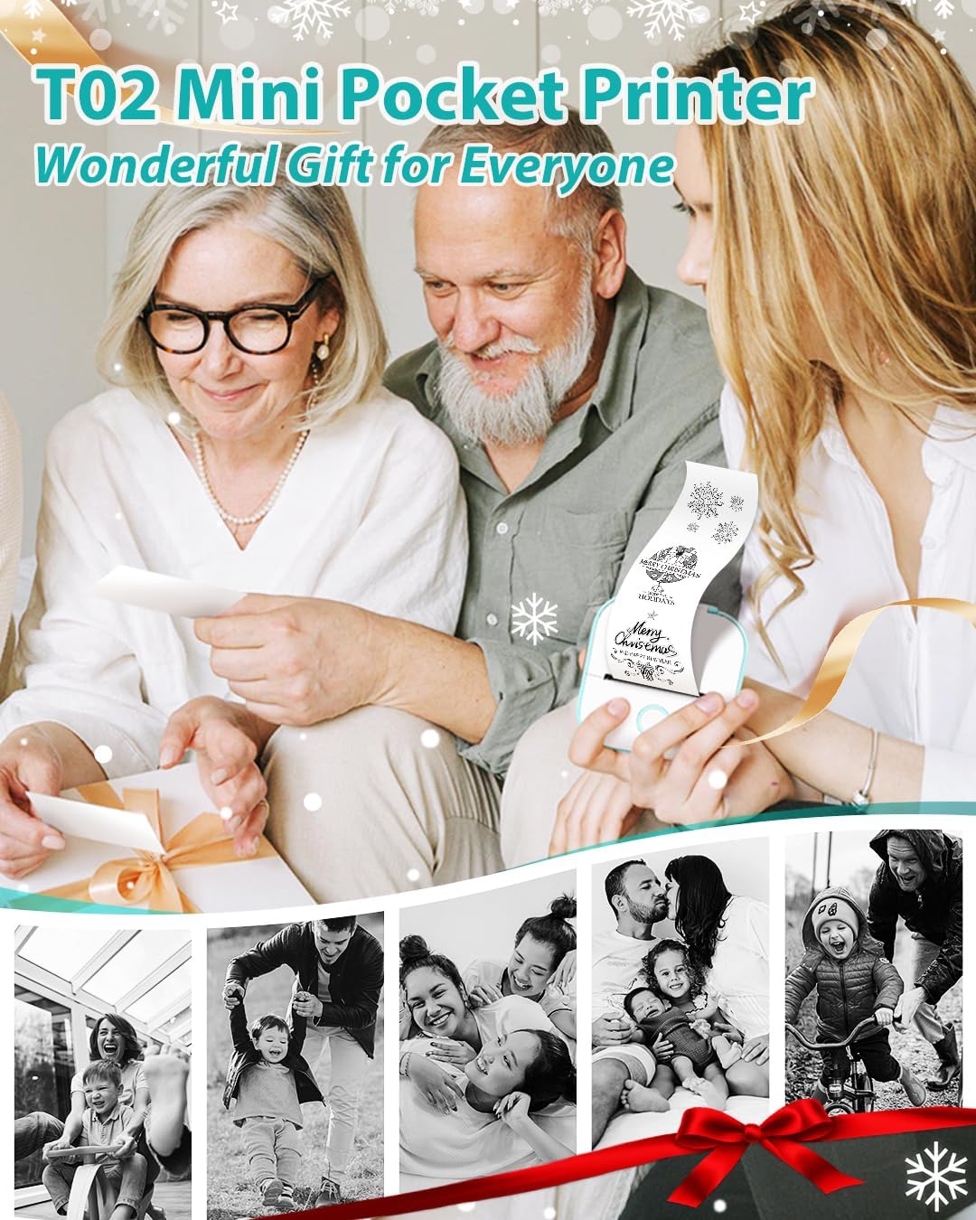 Phomemo - T02 - Inkless Mini Printer - 150g Ultra-lightweight - Personal Notes, Scrapbooks