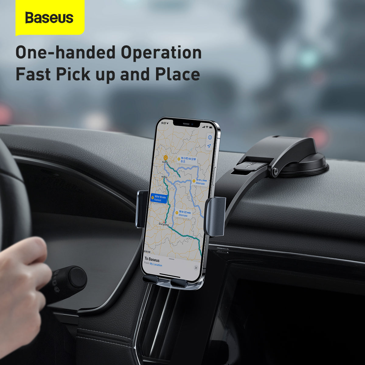 Baseus Easy Control Clamp Car Mount Holder For Smartphones (A Set) - Black