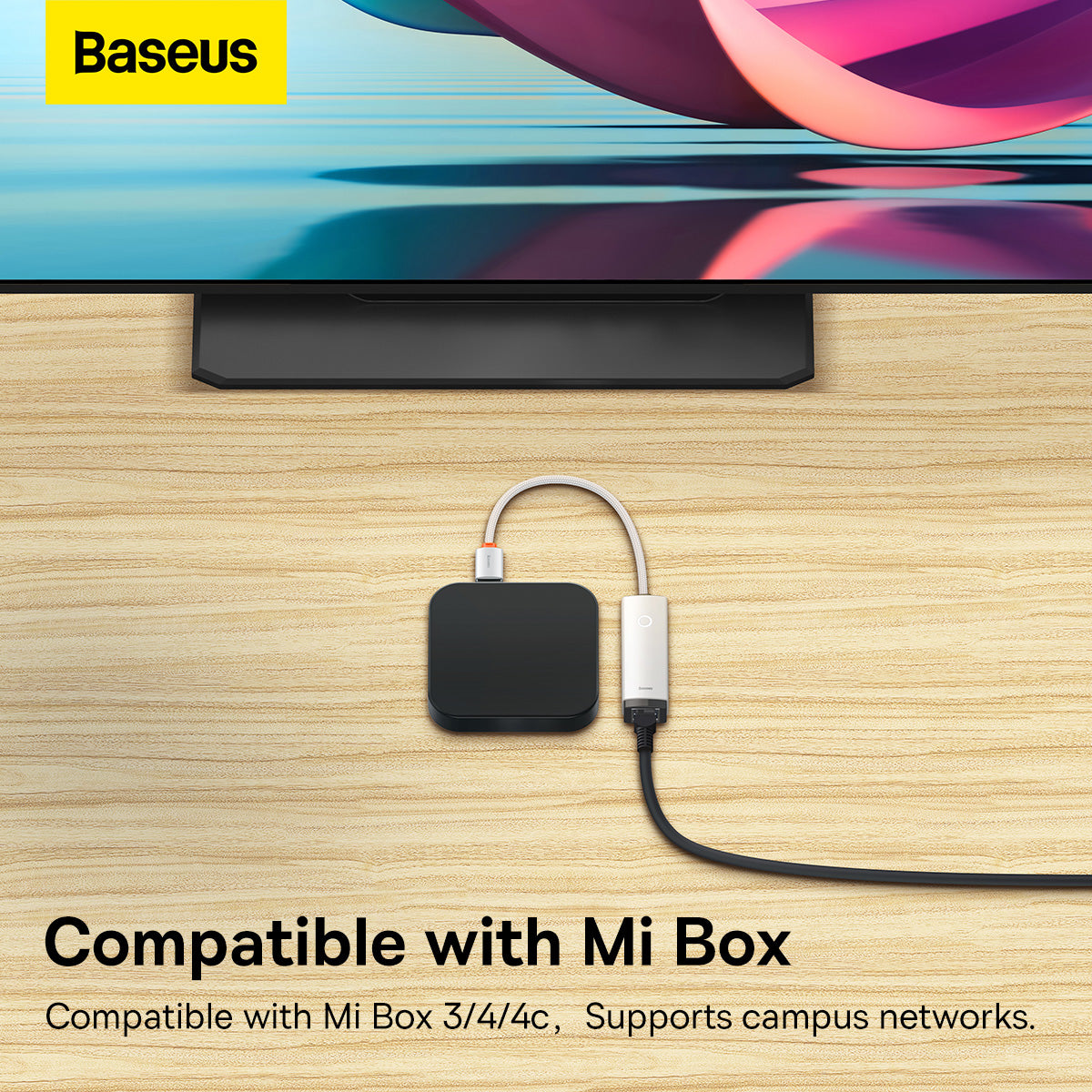 Baseus Lite Series Ethernet Adapter USB-A to RJ45 LAN Port (100Mbps) - White