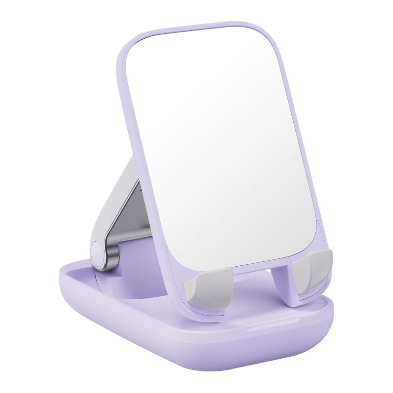 Baseus Seashell Series Folding Phone Stand with Built-In Mirror Mirror Purple