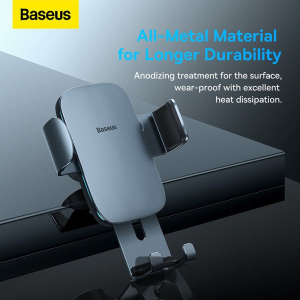 Baseus Metal Age Ⅱ - Gravity Round Vent Car Mount For SUVs/Sedans Dark Grey