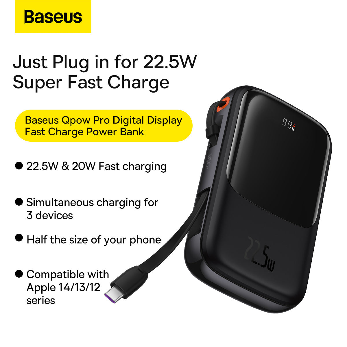 Baseus Qpow Pro Digital Display Fast Charge Power Bank 10000mAh