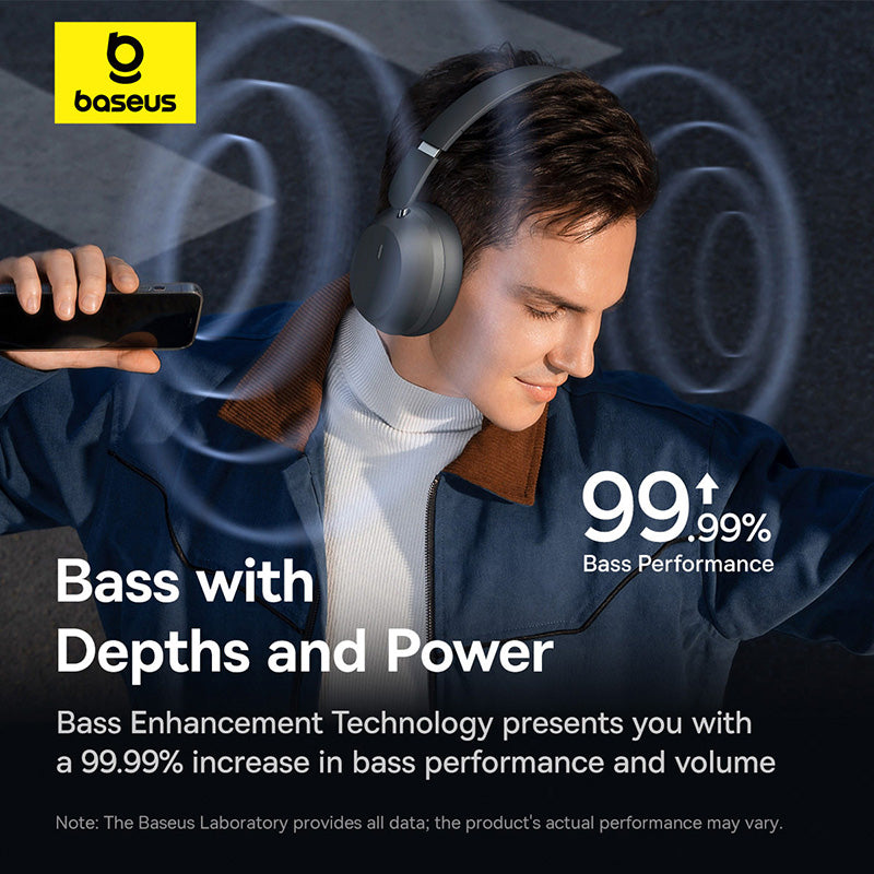 Baseus - Bass 35 Max - Wireless Headphones - Max Bass, Bluetooth 5.3 - Music, Sports