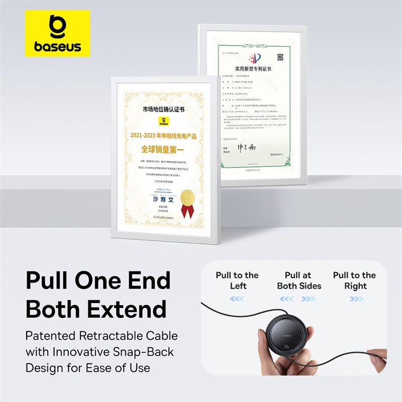Baseus Bright Mirror Series One-for-two Fast Charging Data Cable Type-C to C+C 100W 1m - Cluster Black