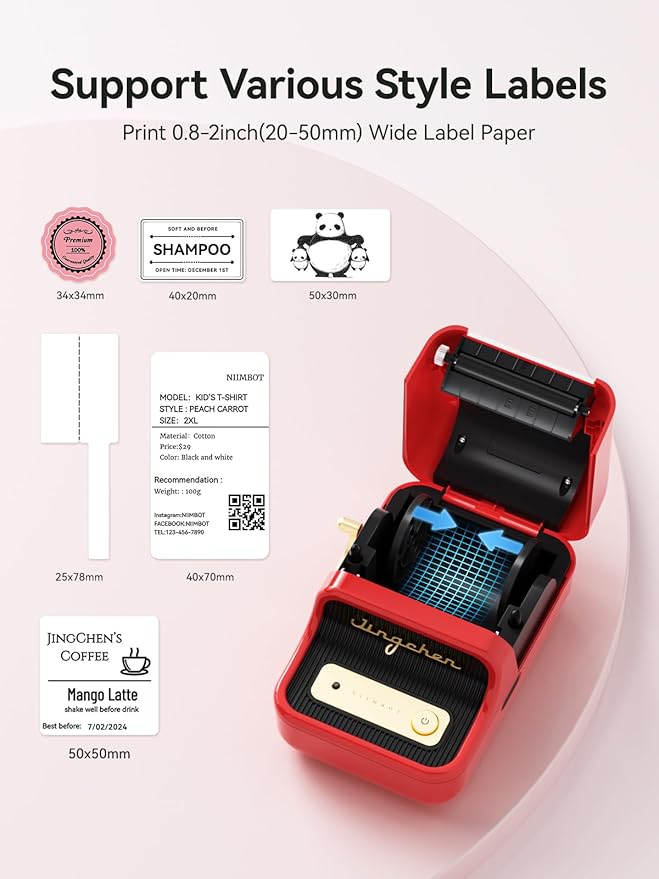 NIIMBOT B21 - Portable Thermal Printer - For Home & Office Organization