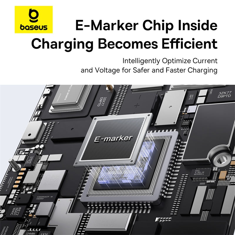 Baseus Bright Mirror Series One-for-two Fast Charging Data Cable Type-C to C+C 100W 1m - Cluster Black