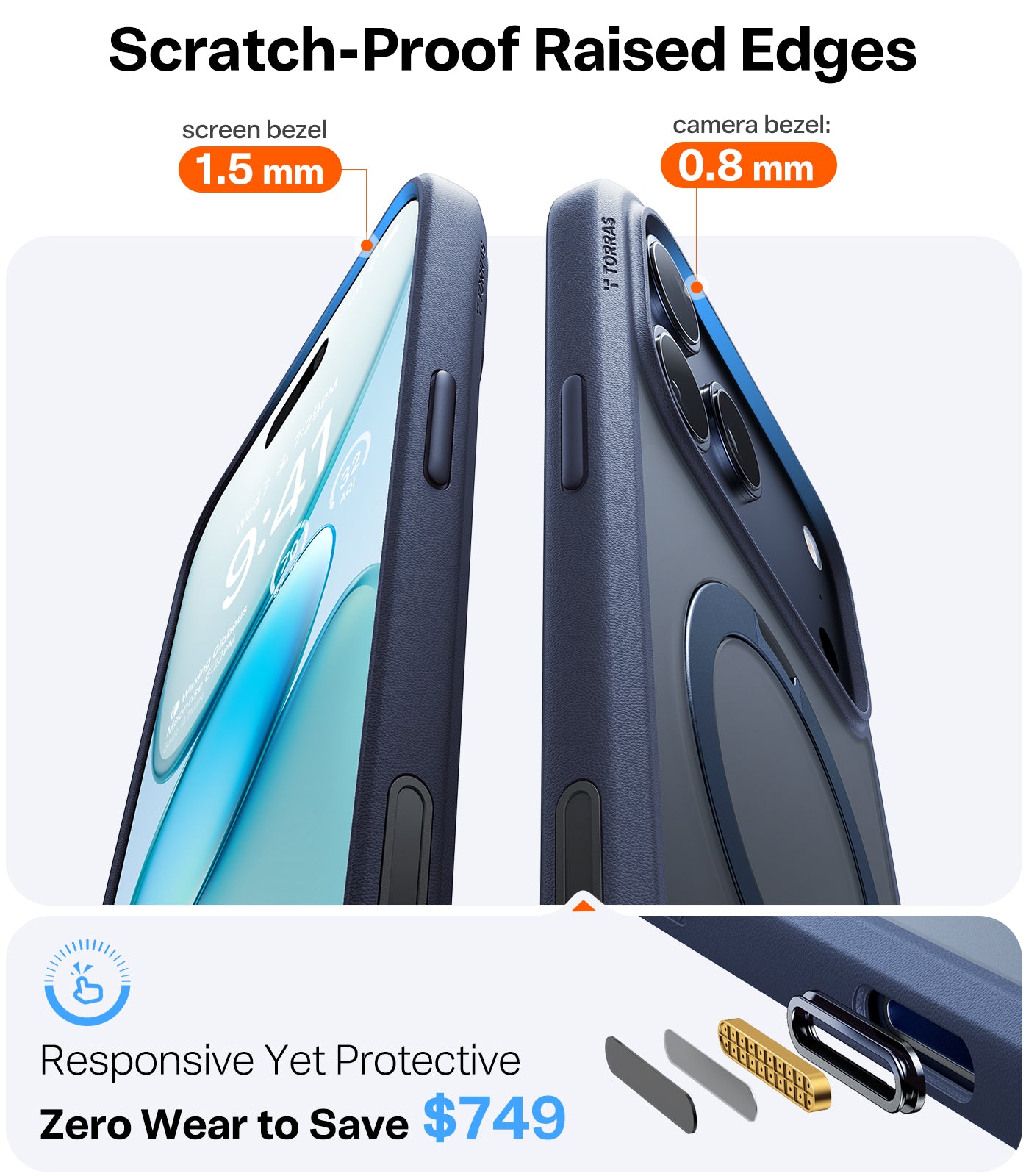 TORRAS MagSafe Case Compatible with iPhone 17 Pro Rotating Stand Slim