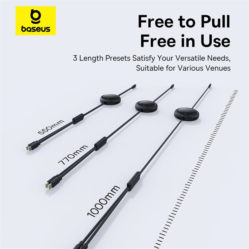 Baseus Bright Mirror Series One-for-two Fast Charging Data Cable Type-C to C+C 100W 1m - Cluster Black