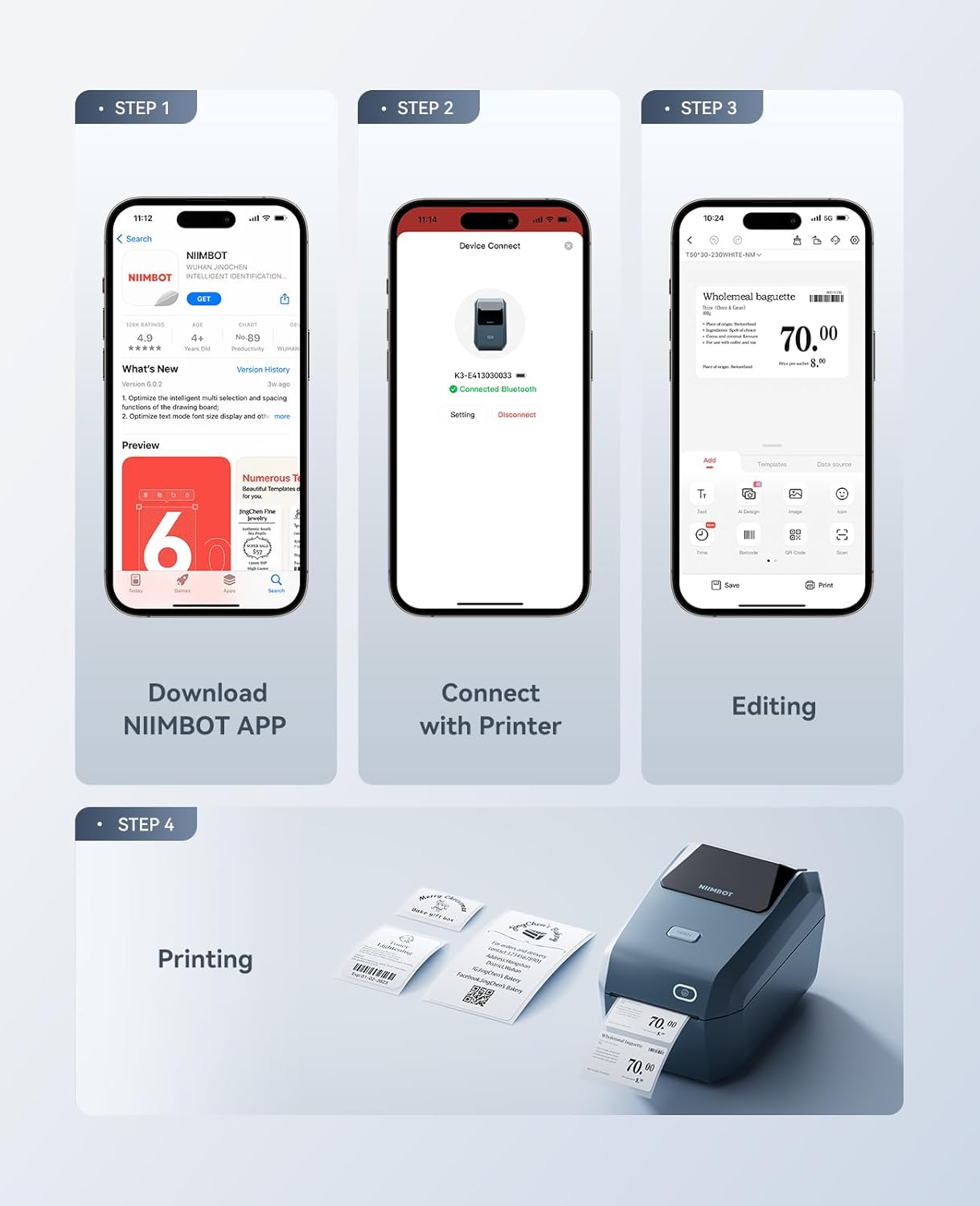 NIIMBOT K3 - High-Speed Dual Connect Printer - For Logistics Enterprises