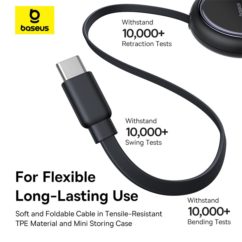 Baseus Bright Mirror Series One-for-two Fast Charging Data Cable Type-C to C+C 100W 1m - Cluster Black