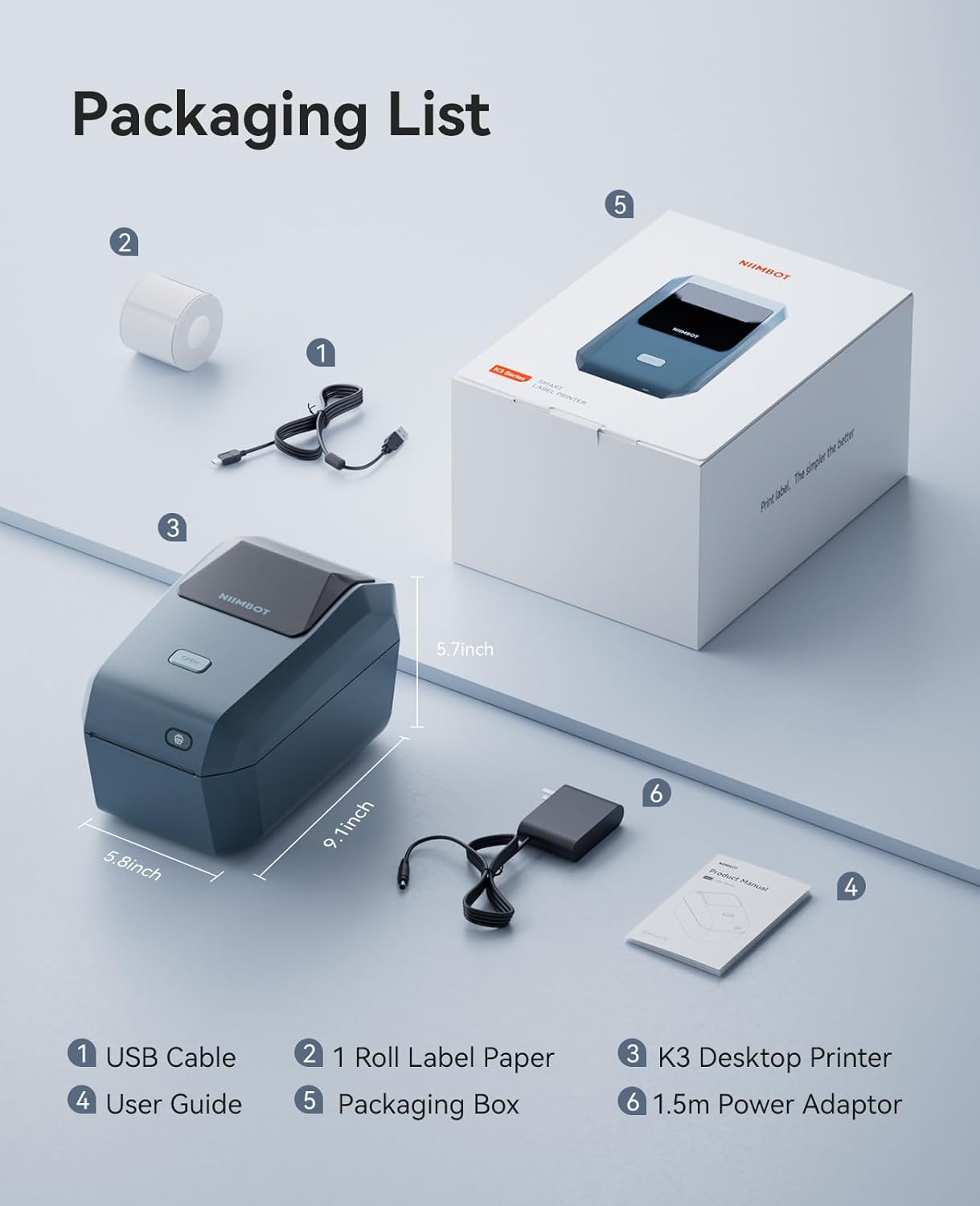 NIIMBOT K3 - High-Speed Dual Connect Printer - For Logistics Enterprises