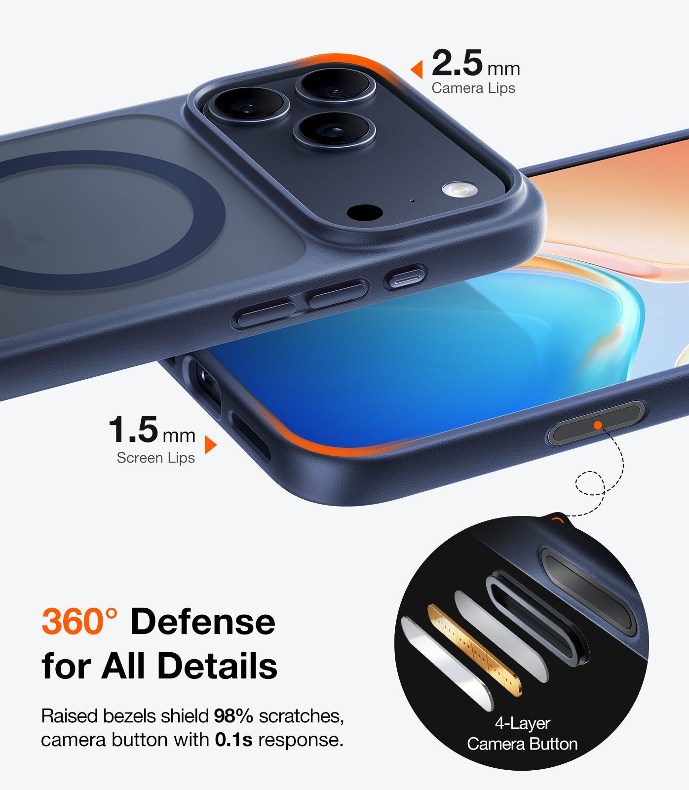 Torras iPhone 17 Pro MagSafe Shockproof Case, 12ft Drop, Military, Anti-FP