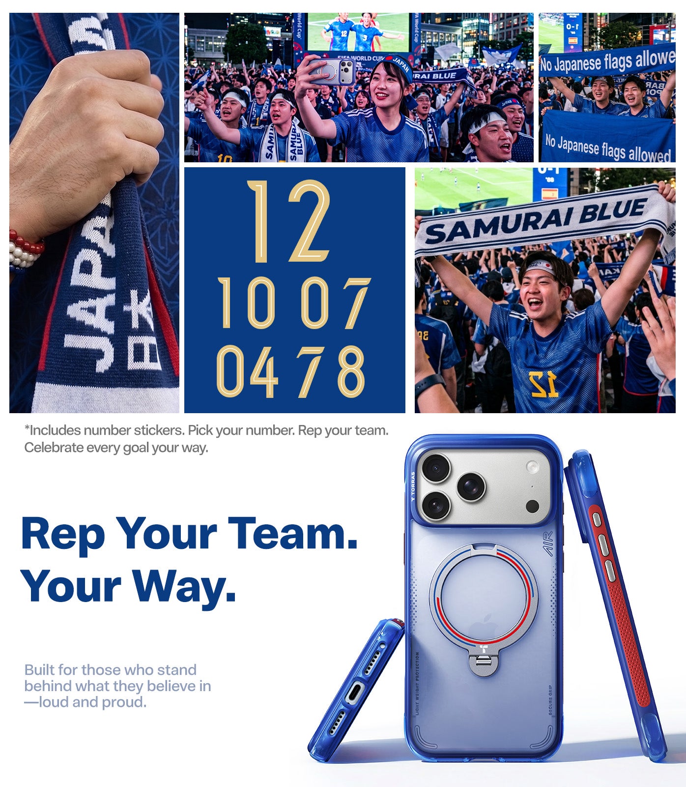 Torras iPhone 17 MagSafe 360 Kickstand Case Japan Football Edition