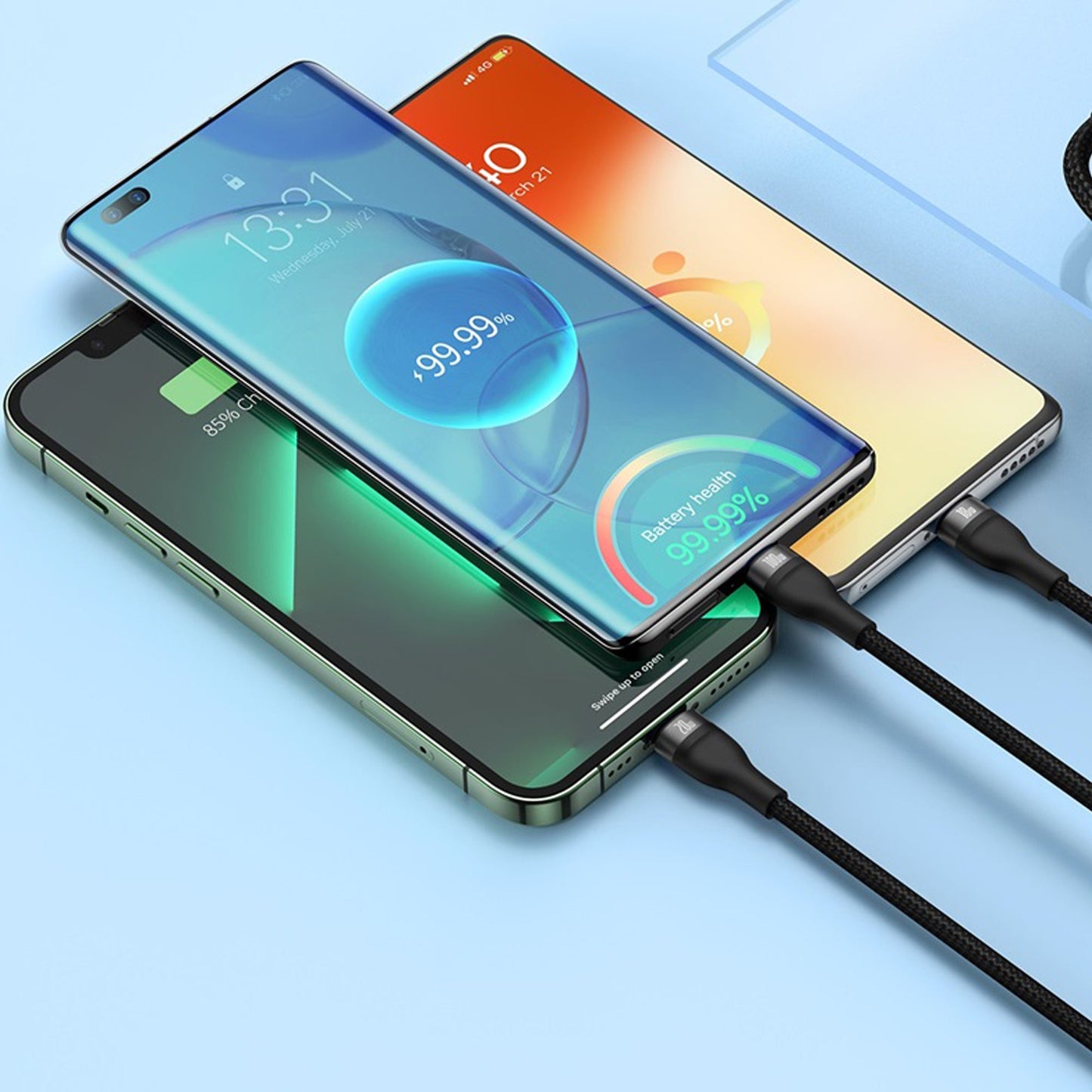 Baseus Flash Series Ⅱ 100W One-for-three Fast Charging Cable Type-C to M+L+C