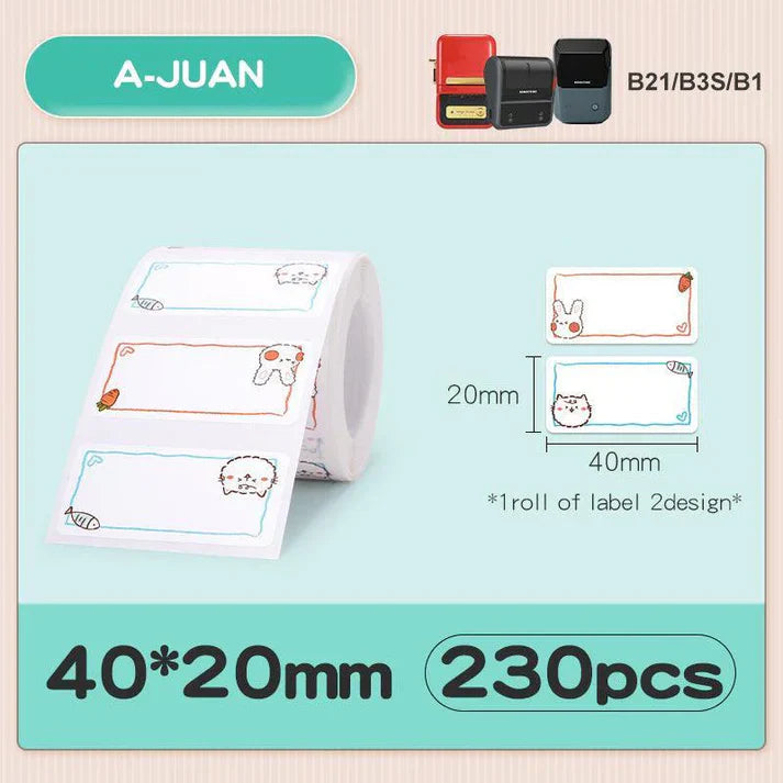Niimbot Animal Series Thermal Label For B21/B1/B3S 40x20mm-320pcs-A-Juan