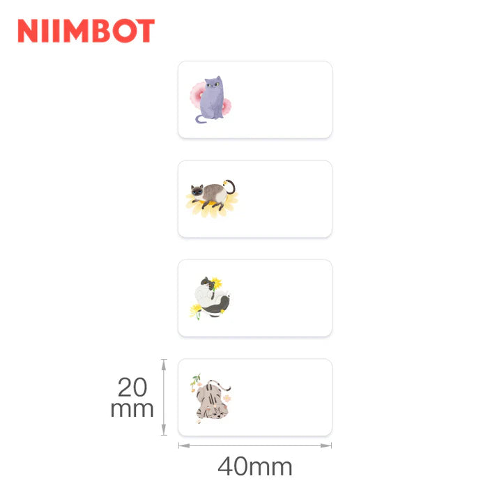 Niimbot Animal Series Thermal Label For B21/B1/B3S 40x20mm-320pcs-Cat
