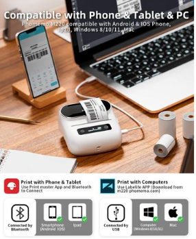 Phomemo M220 Bluetooth Portable Label Maker - Ideal For Retail & Small Biz