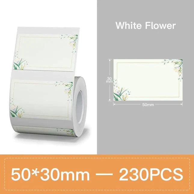 Niimbot Color Series Thermal Label For B21/B1/B3S 50*30mm*-230pcs White Flower