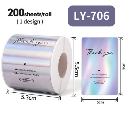 Thank You Stickers Cake Bakery Decoration Adhesive Labels Gift Packaging Sealing Stickers