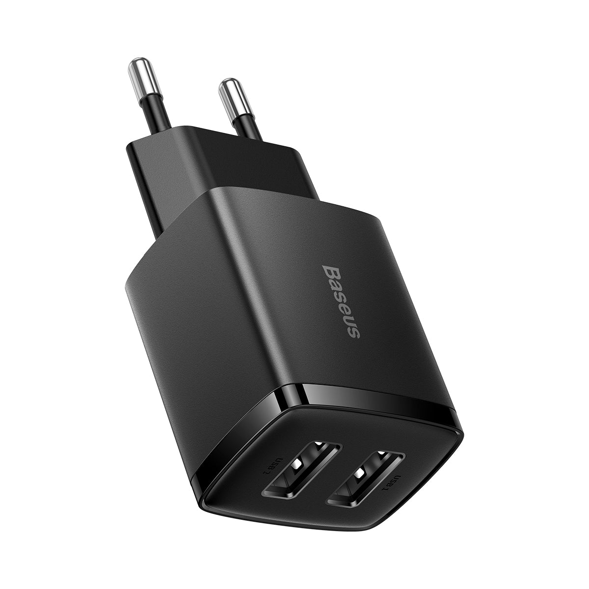 Baseus Compact Quick Dual-Port Charger 10.5W, 2x USB Type-A Black