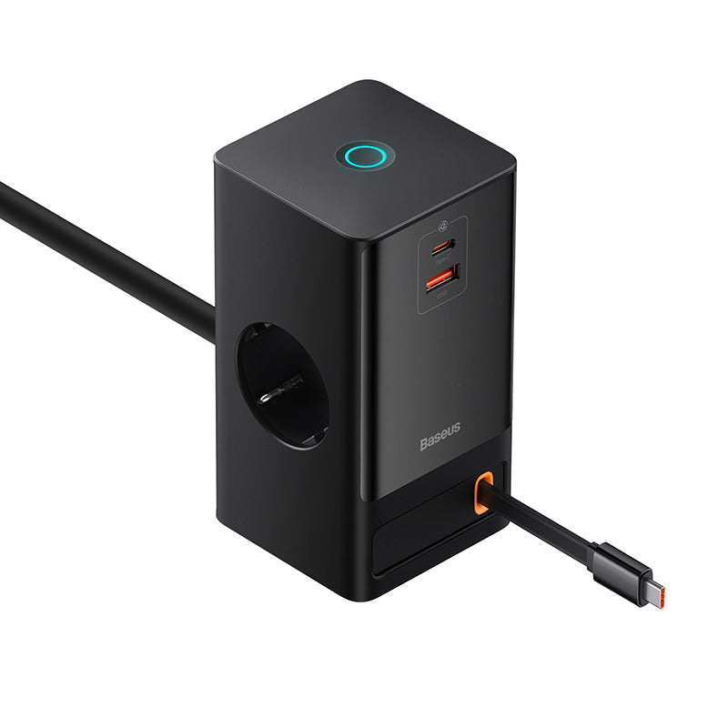 Baseus PowerCombo Series 65W Digital PowerStrip with Retractable Type-C Cable