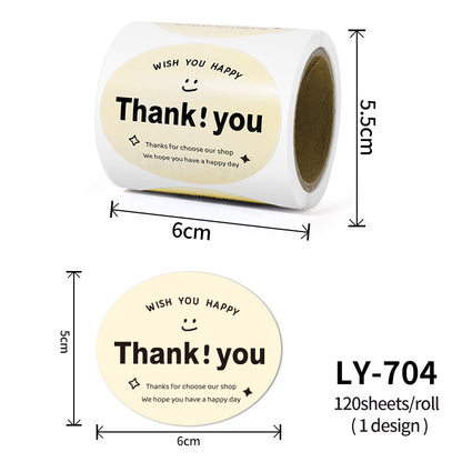 Thank You Stickers Cake Bakery Decoration Adhesive Labels Gift Packaging Sealing Stickers