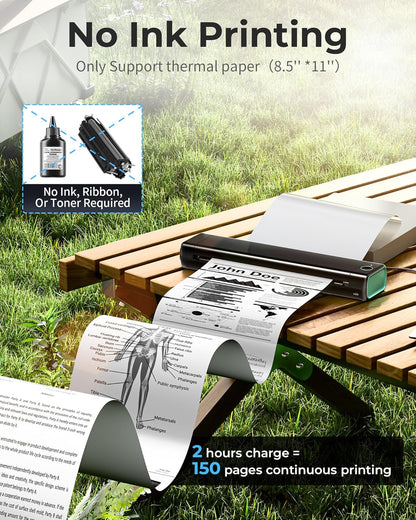 Phomemo - M08F - A4/Letter Portable Printer - Compact A4 Printing - Office Documents, Study