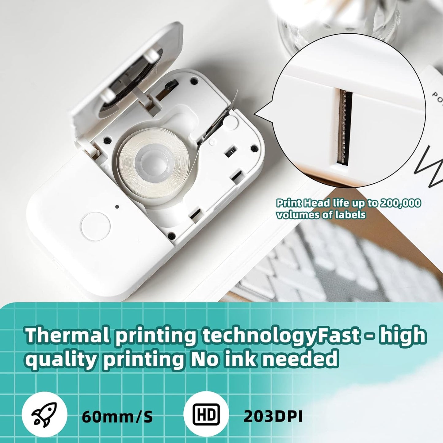 Phomemo D30 Portable Label Maker- 203DPI-For Kitchen/School Storage