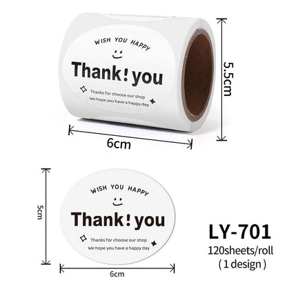 Thank You Stickers Cake Bakery Decoration Adhesive Labels Gift Packaging Sealing Stickers