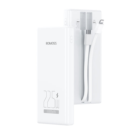 Romoss 10000mAh 22.5W Slim Fast Charging Power Bank with Dual Cables