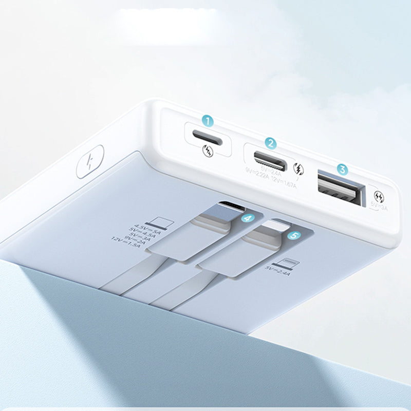 Romoss 10000mAh 22.5W Slim Fast Charging Power Bank with Dual Cables