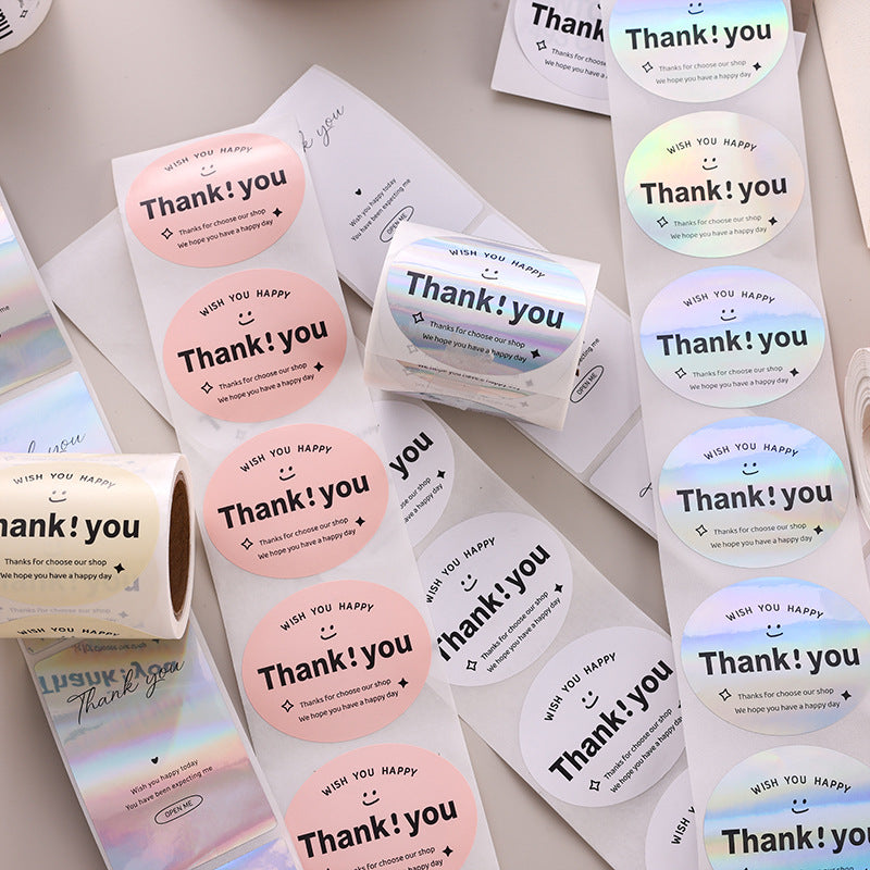 Thank You Stickers Cake Bakery Decoration Adhesive Labels Gift Packaging Sealing Stickers
