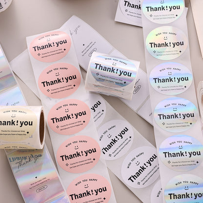 Thank You Stickers Cake Bakery Decoration Adhesive Labels Gift Packaging Sealing Stickers