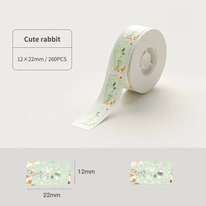 Niimbot Cute Series Thermal Label For D11/D110/D101 12x22mm-260pcs-Cute Rabbit