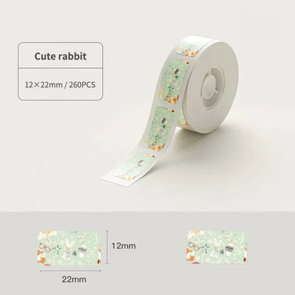 Niimbot Cute Series Thermal Label For D11/D110/D101 12x22mm-260pcs-Cute Rabbit