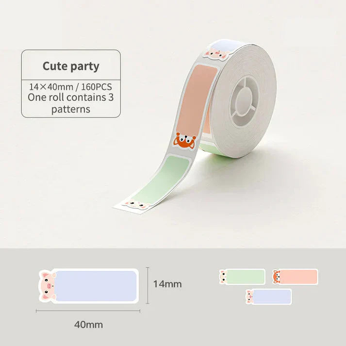 Niimbot Cute Series Thermal Label For D11/D110/D101 14x40mm-160pcs-Cute Party