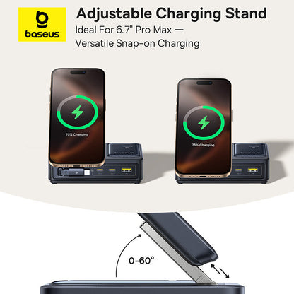 Baseus NOMOS 5-in-1 Desktop Charger 3C+U 140W EU Qi2 Wireless Charging - Cosmic Black