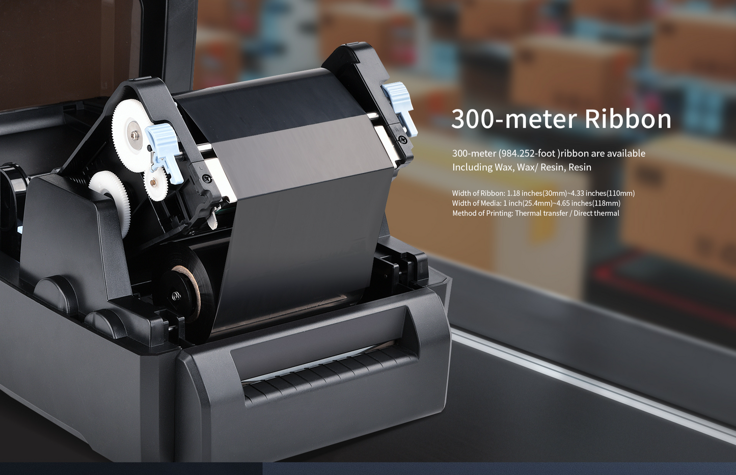 iDPRT iT4B - 300M Ribbon Thermal Transfer Printer - Industry/Factory