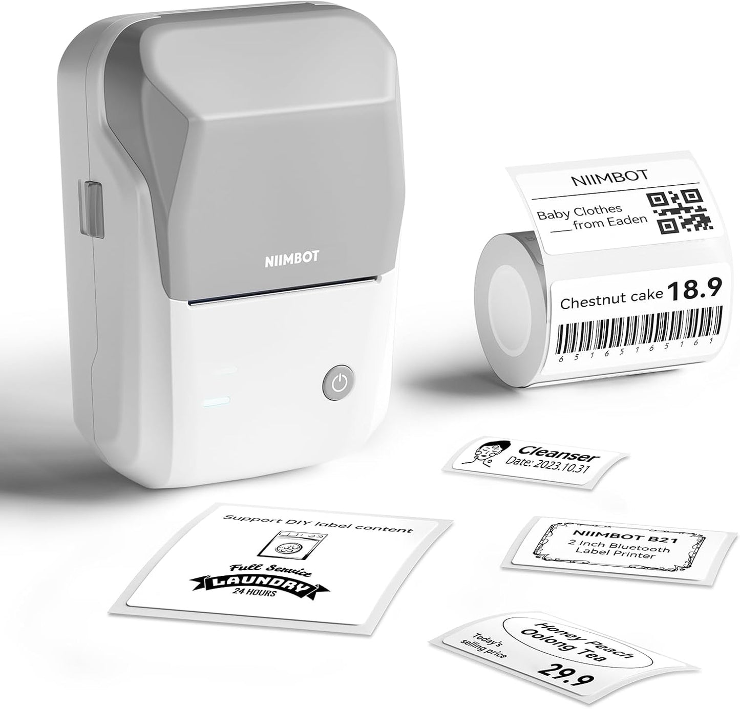 NIIMBOT B1 - Portable Thermal Label Printer - For Office & Small Biz Light Sand