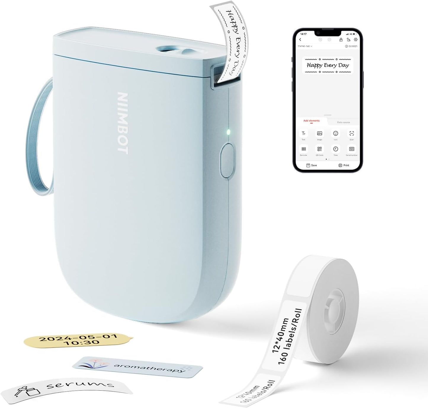 NIIMBOT D11H - Portable Label Printer - For Narrow-format Precise Printing Blue