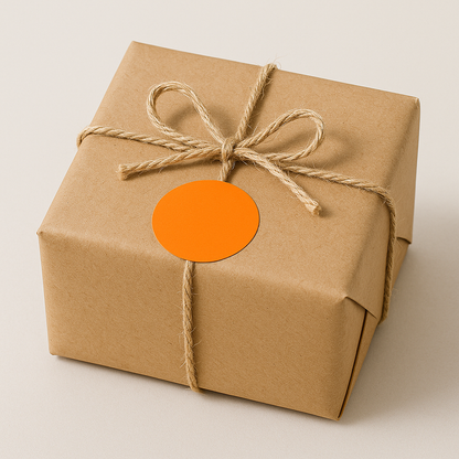 Black Rhino - D34-1000 pcs Round Semi-gloss Label Orange/Green