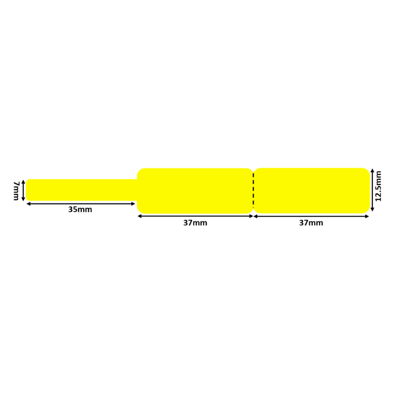 Niimbot Cable Series Thermal Label for D11/D110/D101 12.5x99mm- 70 pieces yellow