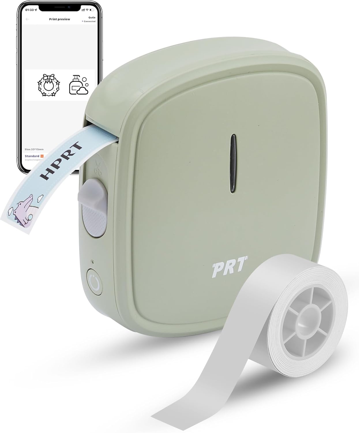 HPRT Q2 - Portable Bluetooth Wireless Label Printer - Home/School Green