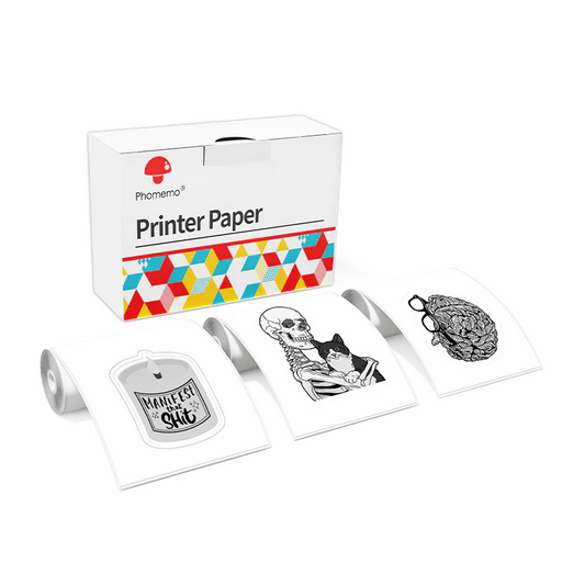 Phomemo 53mm White Sticker 10-Year-Lasting Thermal Paper for T02丨3 Rolls