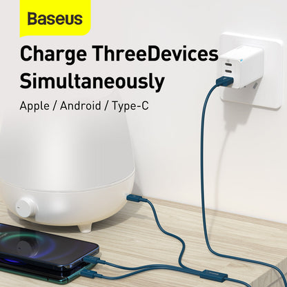 Baseus Superior Series Fast Charging Data Cable USB to M+L+C 3.5A 1.5m