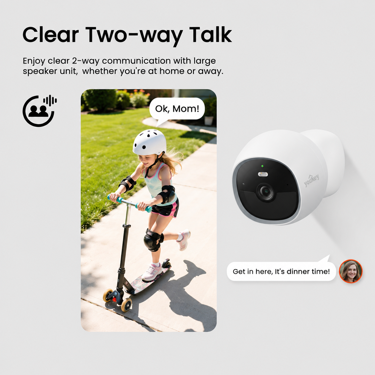 Youkey S320 2.5K QHD Wire-Free Camera Magnetic Base Wi-Fi 6 Night Vision