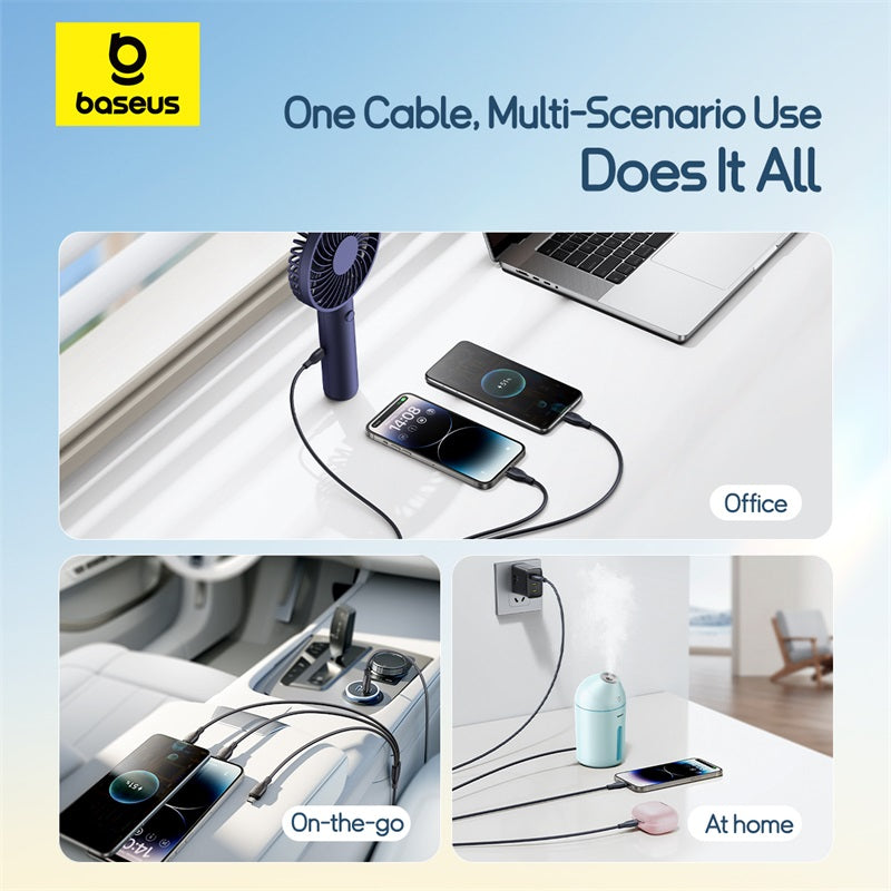Ultra-Fast 1-for-3 Cable USB to M+L+C 3.5A 3