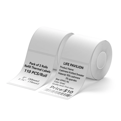 Niimbot White Label Tape Set For (3 Rolls) B21/B1/B3S 2 Rolls Set 50×70-110 pieces