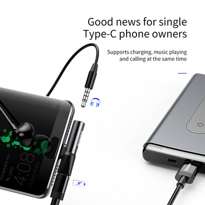 Baseus L41 Type C to Type C and 3.5mm Female Audio and Charge Adapter