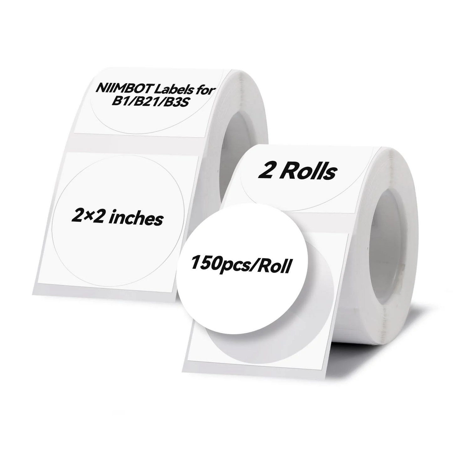 Niimbot White Label Tape Set For (3 Rolls) B21/B1/B3S 2 Rolls Set 50×50-150 pieces round